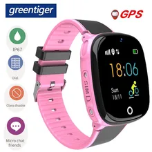 Greentiger HW11 GPS akıllı saat çocuklar IP67 su geçirmez pedometre SOS çocuklar için güvenli izci GPS LBS konumu Smartwatch VS K21 Q50