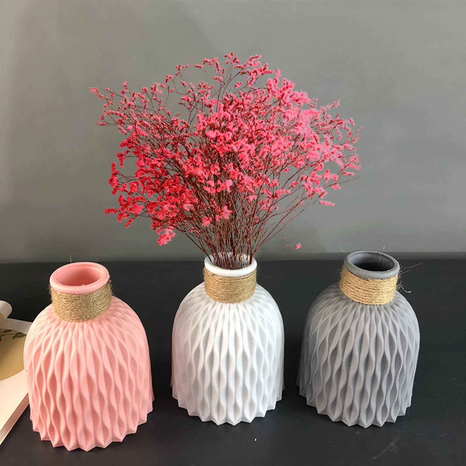 Plastic Vases Home Decor Anti ceramic Vases Imitation Rattan Flower