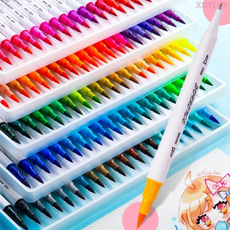 24-color Watercolor Pen With Soft Double-headed Watercolor Pen, Washable  Soft Pen Set, Painting Tool, Color Marker Pen