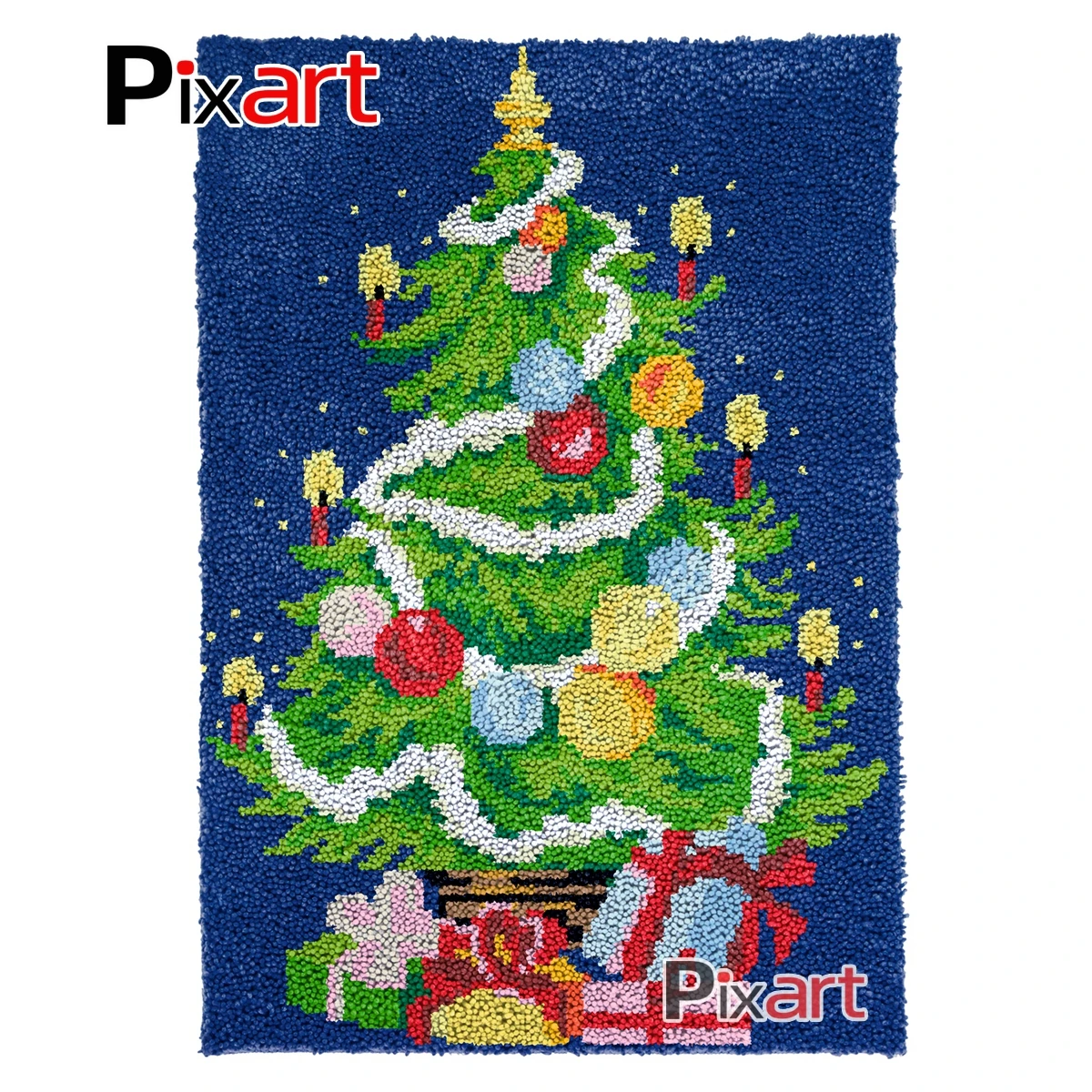 Latch Hook Rug Christmas Tree Crocheting Tapestry Kits DIY Carpet Rug Chunky Yarn Needlework