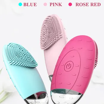 

Silicone Face Cleansing Instrument Cleaning Shrinking Pores Remove Blackheads Oil-Control Ultrasonic Facial Cleansing Brush Tool
