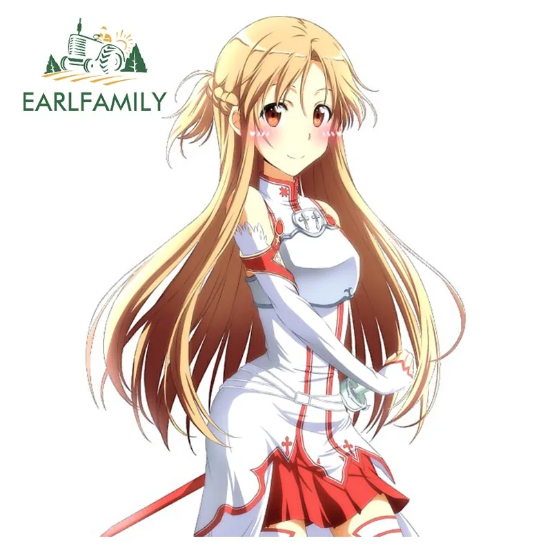 EARLFAMILY 13 см x 9 3 мультфильм Юки Асуна Автомобильная наклейка аниме меч искусство