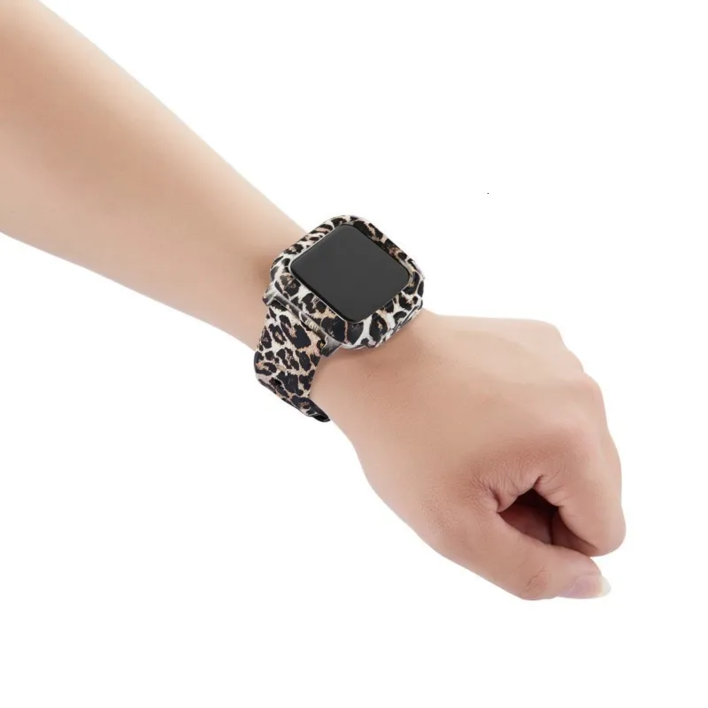 Ремешок+ чехол для Apple Watch 5 4 3 2 мягкий силиконовый водонепроницаемый резиновый ремешок 38 мм 42 мм 44 мм 40 мм камуфляжный чехол для