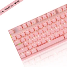 Genuíno motospeed 2.4g sem fio modo duplo gaming teclado mecânico 87 receptor usb chave led retroiluminado teclado para computador gamer(China)