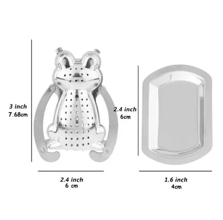 Сердце/дом/утка/обезьяна/чайник/шар/Птица/раковина полная форма нержавеющая сталь заварочный фильтр ситечко чайная ложка-шарик - Цвет: Frog