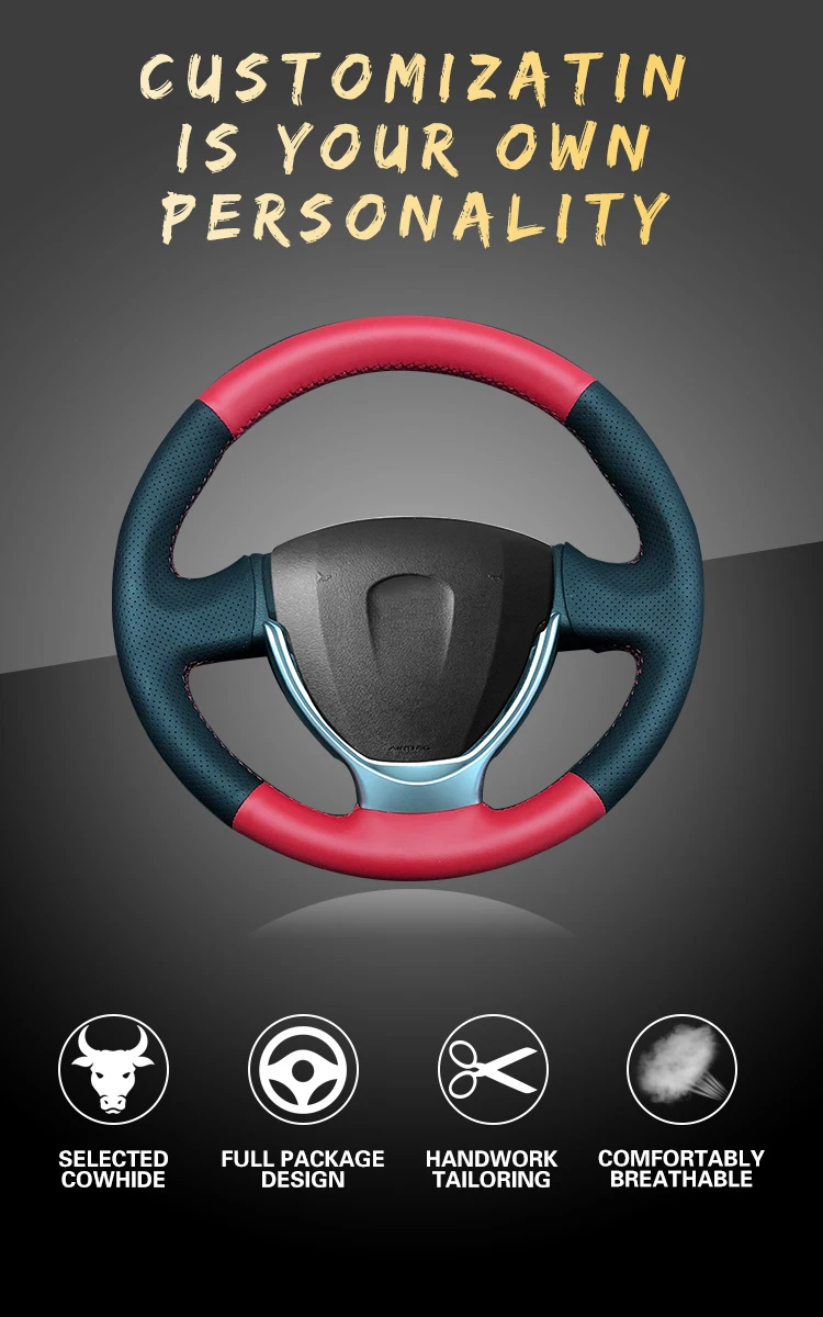 Авто оплетка на руль для Lada Granta- Priora 2 2013- Kalina 2 салона автомобиля оплетка колеса
