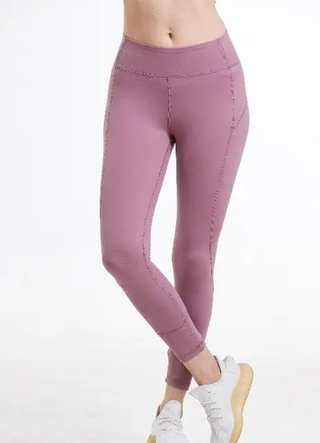 OZAGREL woman Sports skinny tight sexy gym pants super quality stretch fabric Stripe splicing leggings lotus root starch