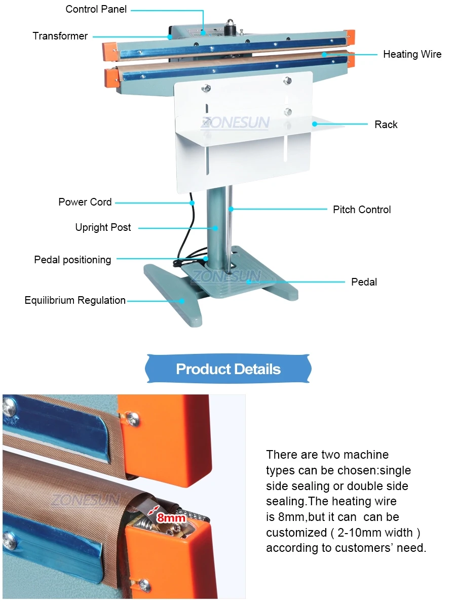 ZONESUN ZS-FK350 Dual Use Heat Sealing Machine