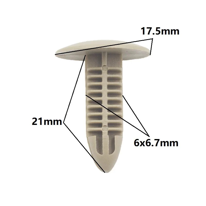 

KALILI 50Pcs Auto Car Trunk Cover Shield Plastic Rivet Retainer Push in 6x6.7mm Hole Retaining Clip Fastener Trim Panel