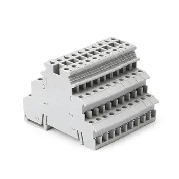 

OOTDTY 10PCS DIKD1.5 DIN Sensor Terminal Block 3-Layer Rail Actuator Phoenix Contact Connector Multiuse Spare Parts