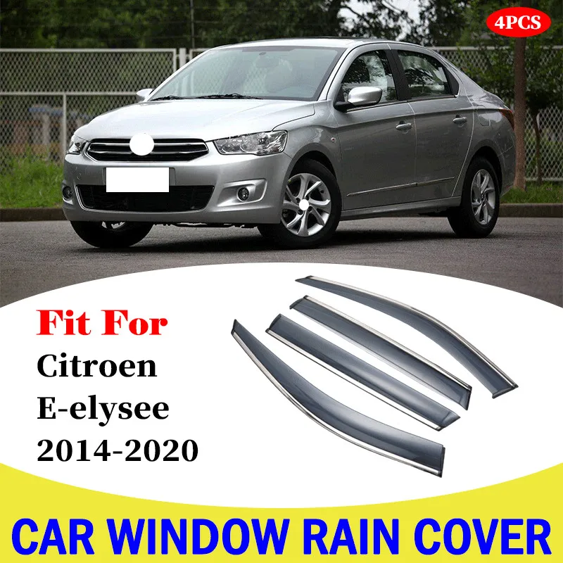 

Car Window Sun Rain Shade Visors Shield Shelter Protector Cover Trim Frame For Citroen E-elysee 2014-2020 Accessories Parts