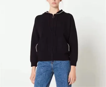 

Women Sweater 2019 Autumn and Winter New Hooded Knit Top