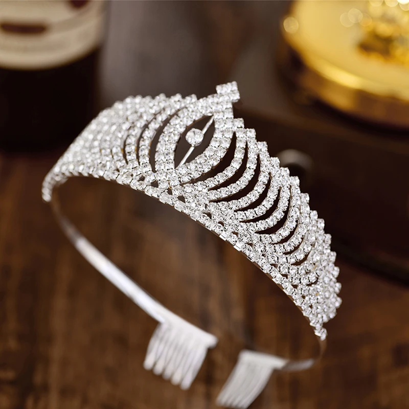 

2019 Princess Tiara Bridal Headdresses Wedding Crown Kids Hair Combs Headband Diadem for Girls Jewelry Children's Gift