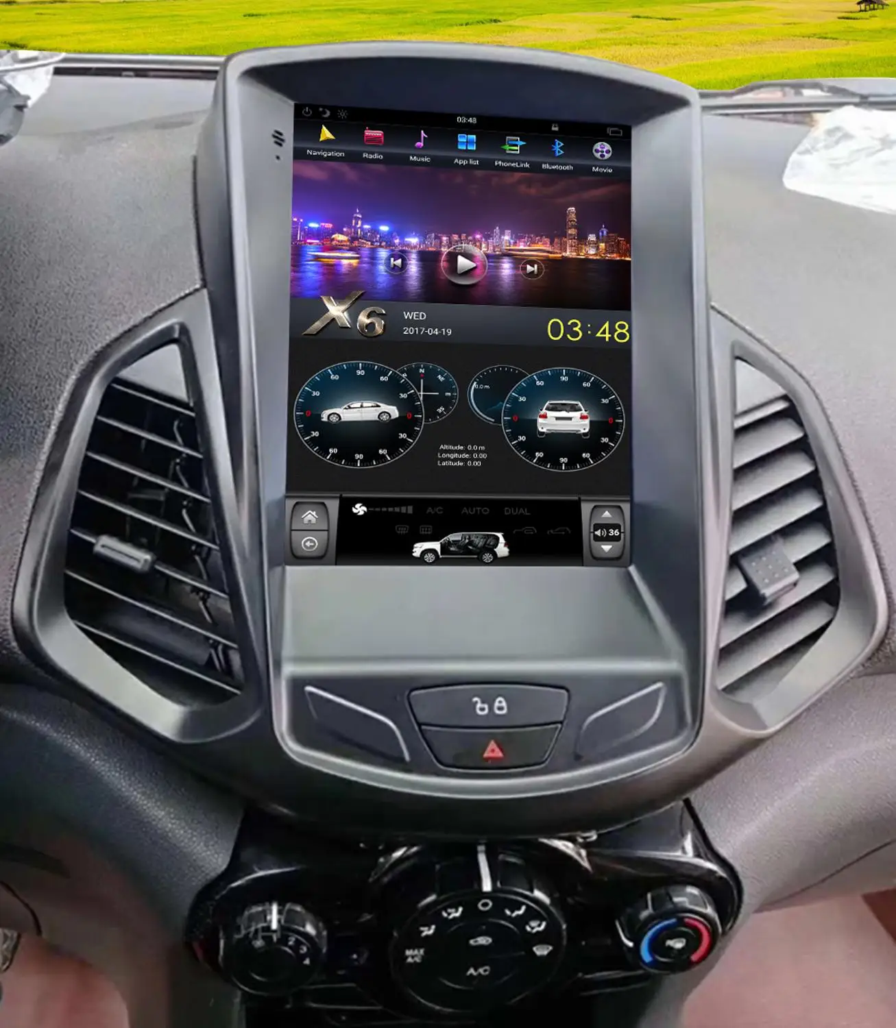 Carbar Tesla Style Vertical Screen Android 9.0 Car DVD GPS Radio Stereo Audio Multimedia Headunit Player For Ford EcoSport 2013+