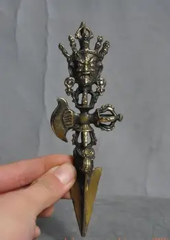 

6"Old Tibet buddhism Mahakala buddha Vajra Dorje phurpa Dagger Talisman