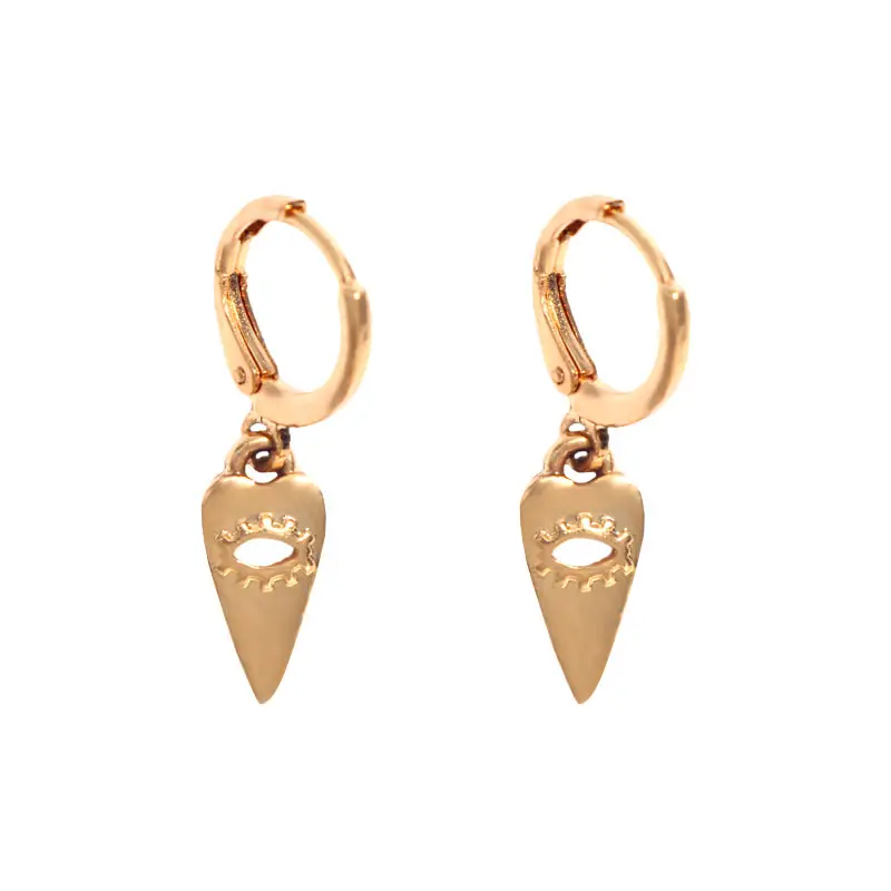Flatfoosie Fashion New Tiny Eye Hoop Earrings For Women Girl Gold Cartilage Hoop Earrings Jewelry Star Moon Round Charm Earring