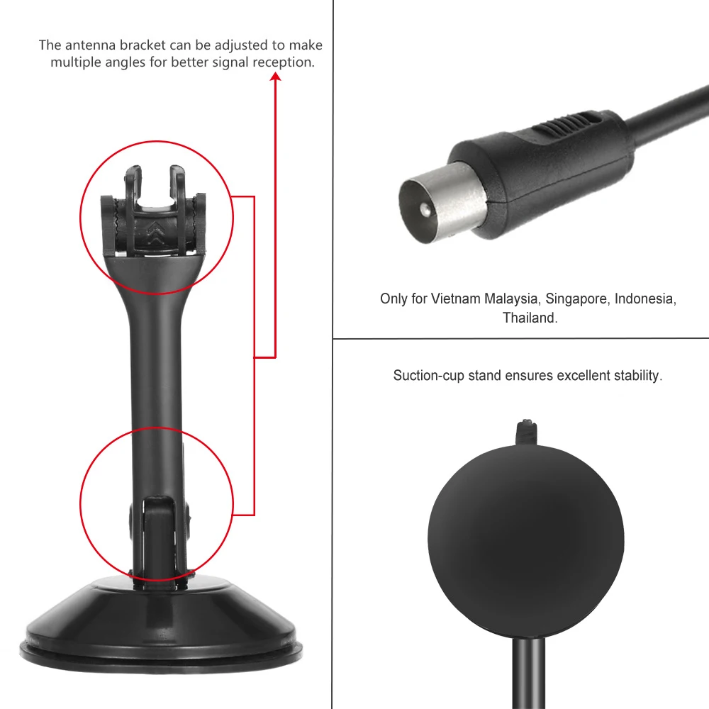 Indoor Digital TV Antenna PAL Standard 1080p Analog VHF / UHF Digital Signal IEC Connector for HDTV / DTV Only for part country