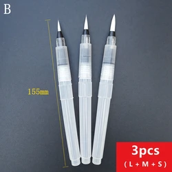 Refillable Soft Brush Watercolor Pen for Painting and Calligraphy Art Supplies (B 3PCS)