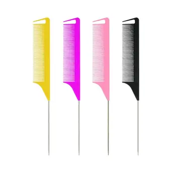 

One-way Weave Highlighting Foiling Hair Dye Comb Sectioning Hairdressing Combs Yellow Purple Pink Black
