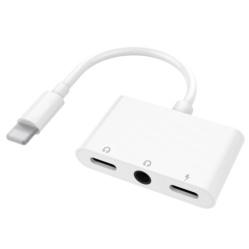 Горячая 3C-3 в 1 Зарядка и аудио адаптер для iPhone 7 8 Plus X iPAD iOS 9,2 10 11 12 наушники кабель Поддержка музыки/зарядки/вызова
