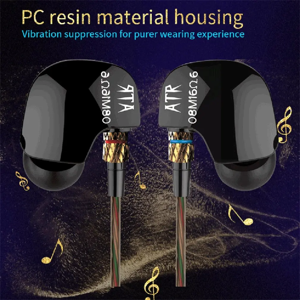 Original KZ HiFi Sport Earphones ATR Copper Driver 3.5mm In Ear Headset Stereo Super Bass Noise Isolating With Microphone