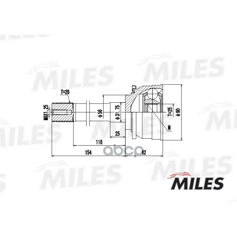 Шрус Mitsubishi Pajero Ii/Sport/Classic 2.5td-3.0 94- Нар. Miles Ga20275 Miles арт. GA20275