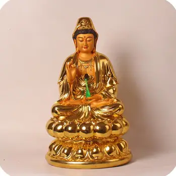 

COPPER STATUE 1619 inch resin gilded gold-plated Guanyin Buddha household