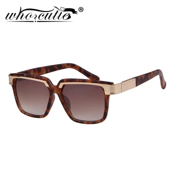 

WHO CUTIE 2020 Gothic Square Sunglasses Men Brand Design Tortoise Shell Frame Cool Fashion Punk Sun Glasses Male Wide Face S209