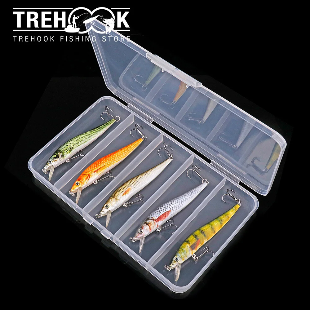 TREHOOK 5pcs Black Minnow Lures For Fishing Kit 8.5cm 6.5g Floating  Crankbaits Fishing Lure Set Of Wobblers For Pike And Trout