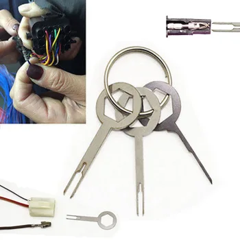 

Pack 3pcs Wire Car Terminal Removal Tool Kit Electrical Wiring Crimp Connector Pin Replacement Stainless Steel