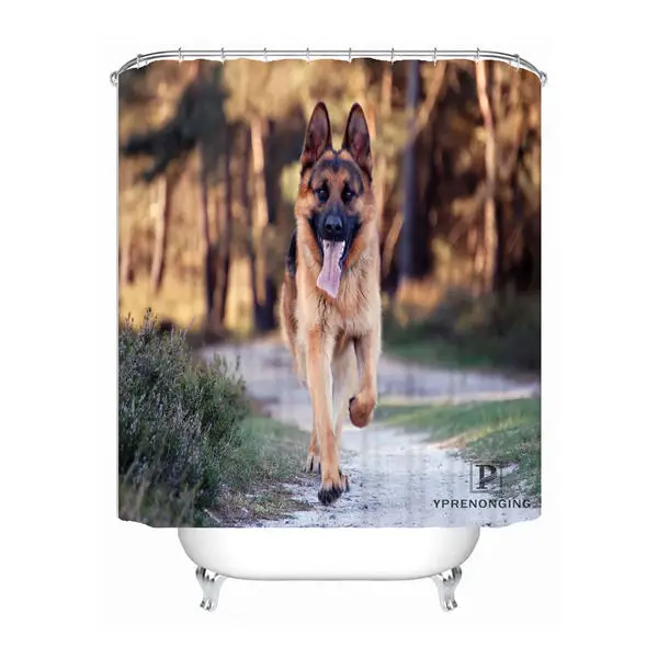 Shower Curtain Пользовательские немецкая овчарка Собака водонепроницаемый Душ занавес для ванной комнаты s крючки полиэстер ткань разные размеры#180421-Sina-08 - Цвет: Shower Curtain