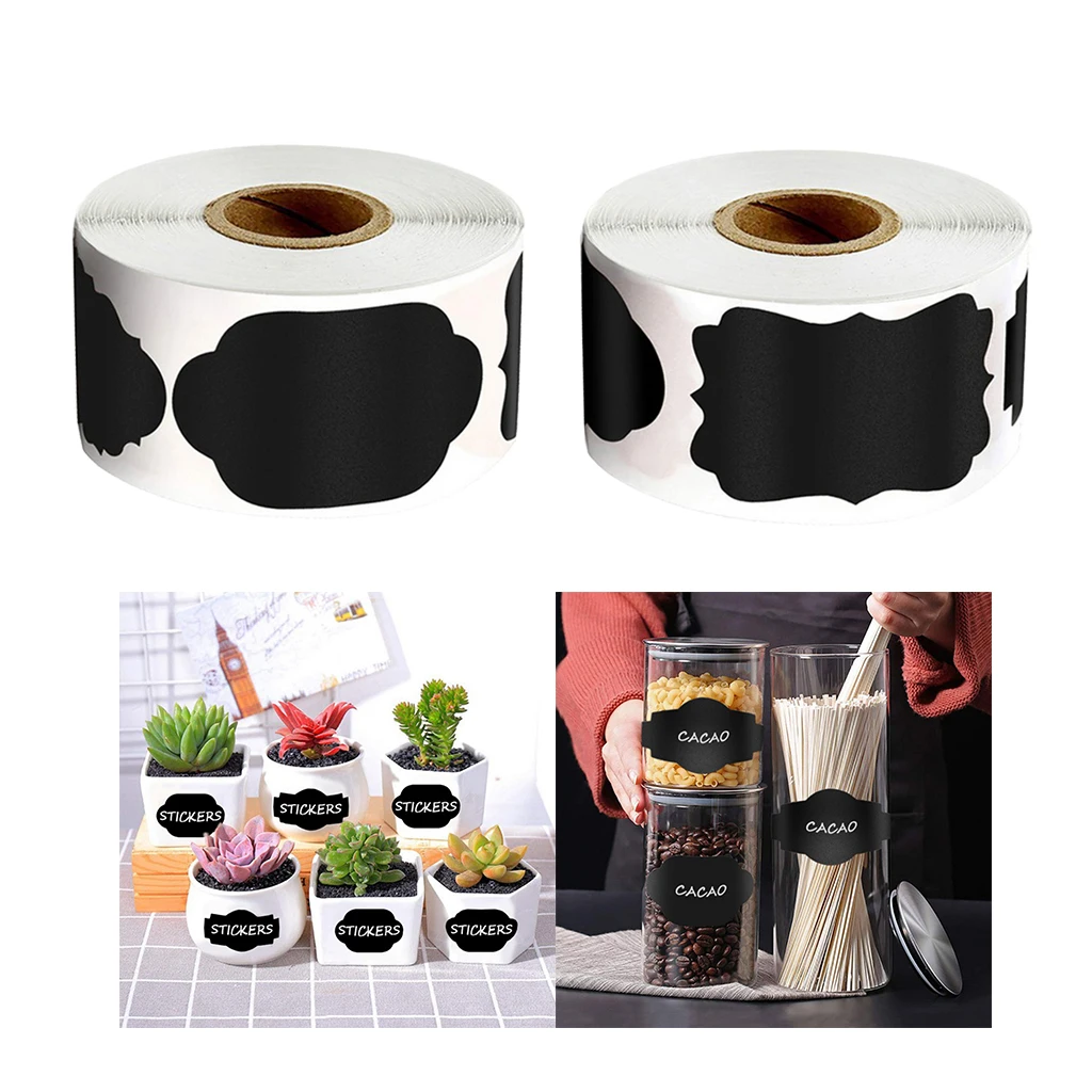 300x/roll Chalkboard Kitchen Glass Jar Name Bottle Tag Stickers Blackboard Label