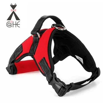 

@HE Dog Soft Adjustable Harness Pet Large Dog Walk Out Harness Vest Collar Reflective Hand Strap for Small Medium Large Dogs