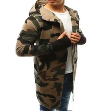 Модный мужской спортивный Тренч, камуфляжный кардиган, длинная куртка, Тренч,, молодежное пальто