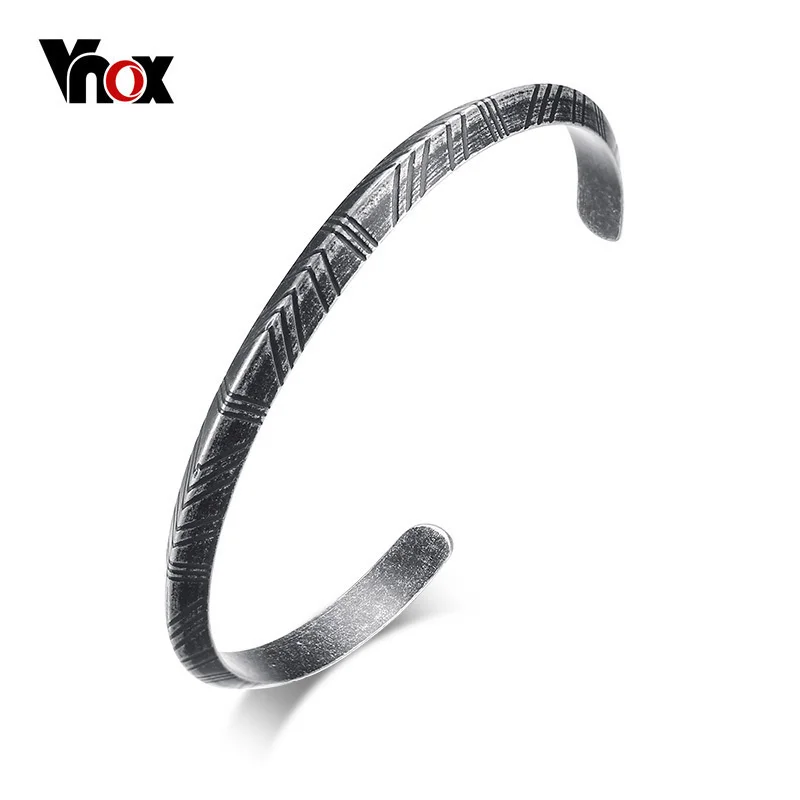 Vnox Men's Viking Cuff Bracelet Bangle Retro Tone Stainless Steel Unisex Jewelry