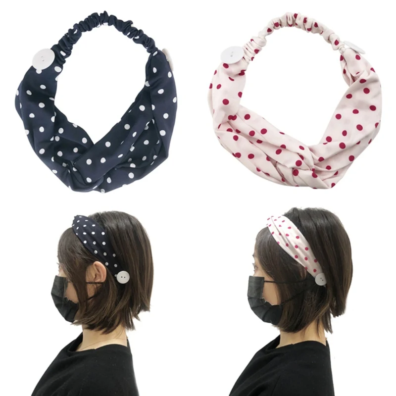 

Balight Yoga Button Headband for Women Men Workout Turban Headwear Heawrap for Doctors Hair Accessories