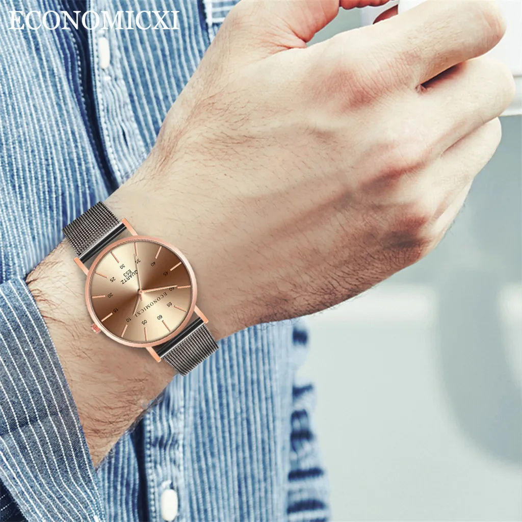 

Men's multi-color hot-selling quartz watch casual creative and business series mesh belt quartz watch gift ас мђжские 50*