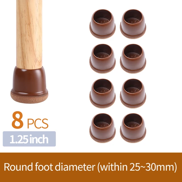 Upgraded Chair Leg Protector Covers Pads For Hardwood Furniture Floor Protectors Caps Sock Round Square Feet Protection Non Slip Diameter 25-30mm