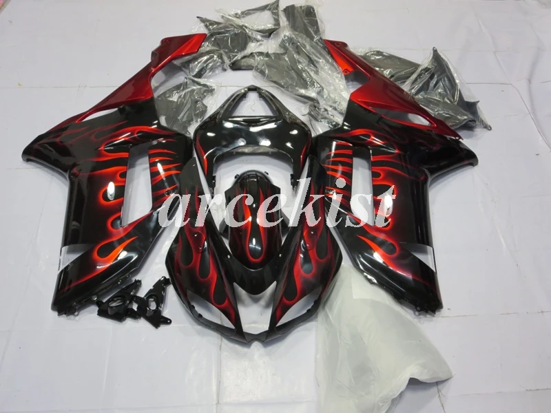 4 подарки ABS мотоцикл полный обтекатель комплект подходит для Kawasaki ZX6R 2007 2008 ZX-6R 07 08 ниндзя 636 Кузов Набор ярко-зеленый - Цвет: flame red