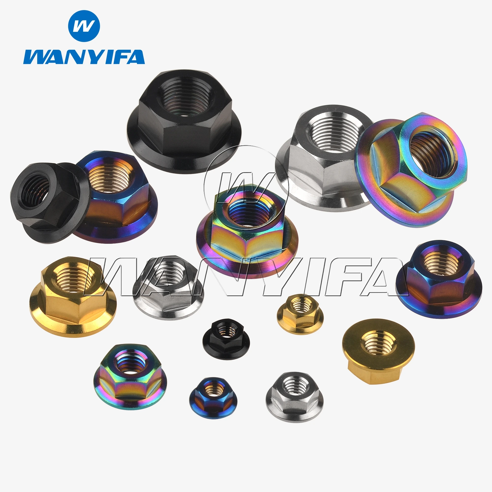 M10 Pitch 1.25mm, Rainbow Wanyifa Titanium M6 M8 M10 M12 M14 Flange Bolt Nut Bicycle Motorcycle Rear Axle Car Modification Accessories Pack of 6 