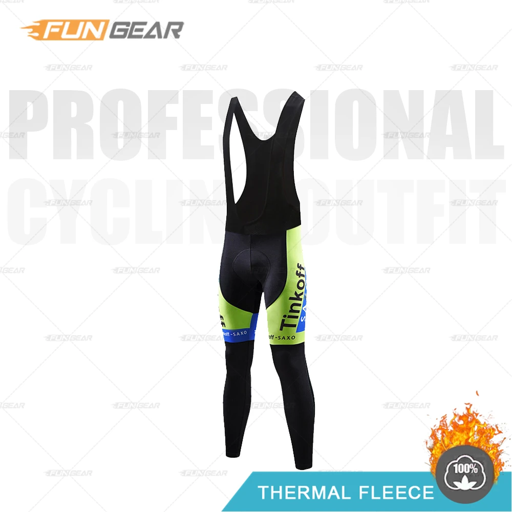 Bib Pants Велошорты, длинные трико, Тинькофф, мужские Зимние флисовые штаны для шоссейного велосипеда, 9D гелевая Подушка с подкладкой, Ropa Pantalon Ciclismo Invierno - Цвет: Bib Pants