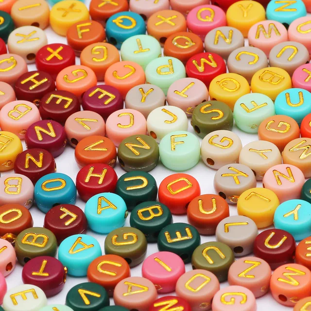 Mixed Letter Acrylic Beads Round Flat Loose Spacer Alphabet Beads For Jewelry Making Handmade Diy Bracelet Necklace Accessories 5
