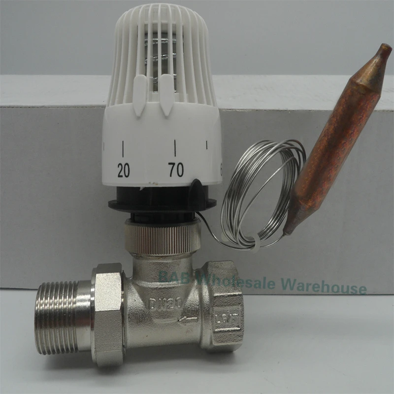 Brass 2 way Straight thermostatic radiator valve for heating system temperature controller