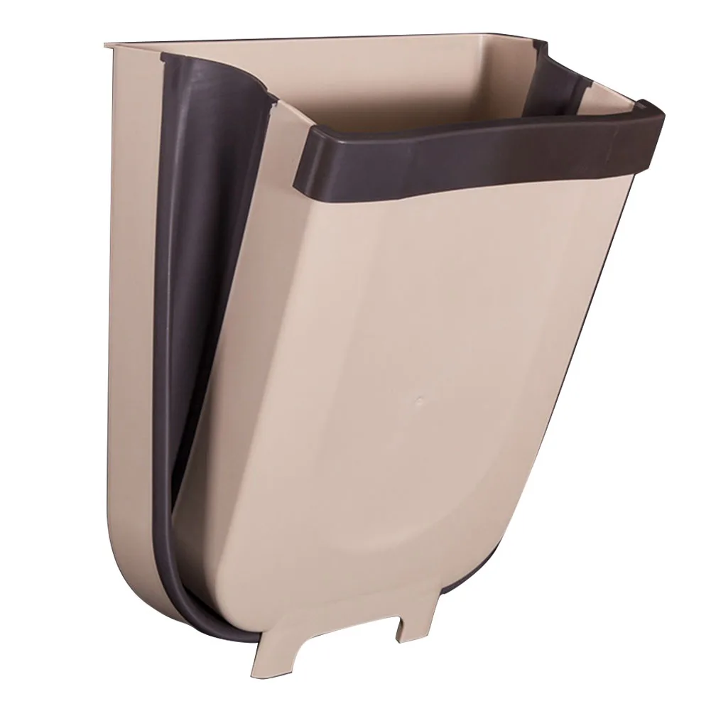 Gray Black 8L Large Capacity Garbage Car Collapsible Litter Container Dorm Bathroom Waste Bin Drawer Kitchen Cabinet Door Hanging Trash Can - Цвет: Gray Black