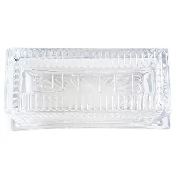 

1 pc Butter Plate with Lid Creative Rectangular Clear Glass Tableware Dish Butter Keeper for Restaurant Hotel Home