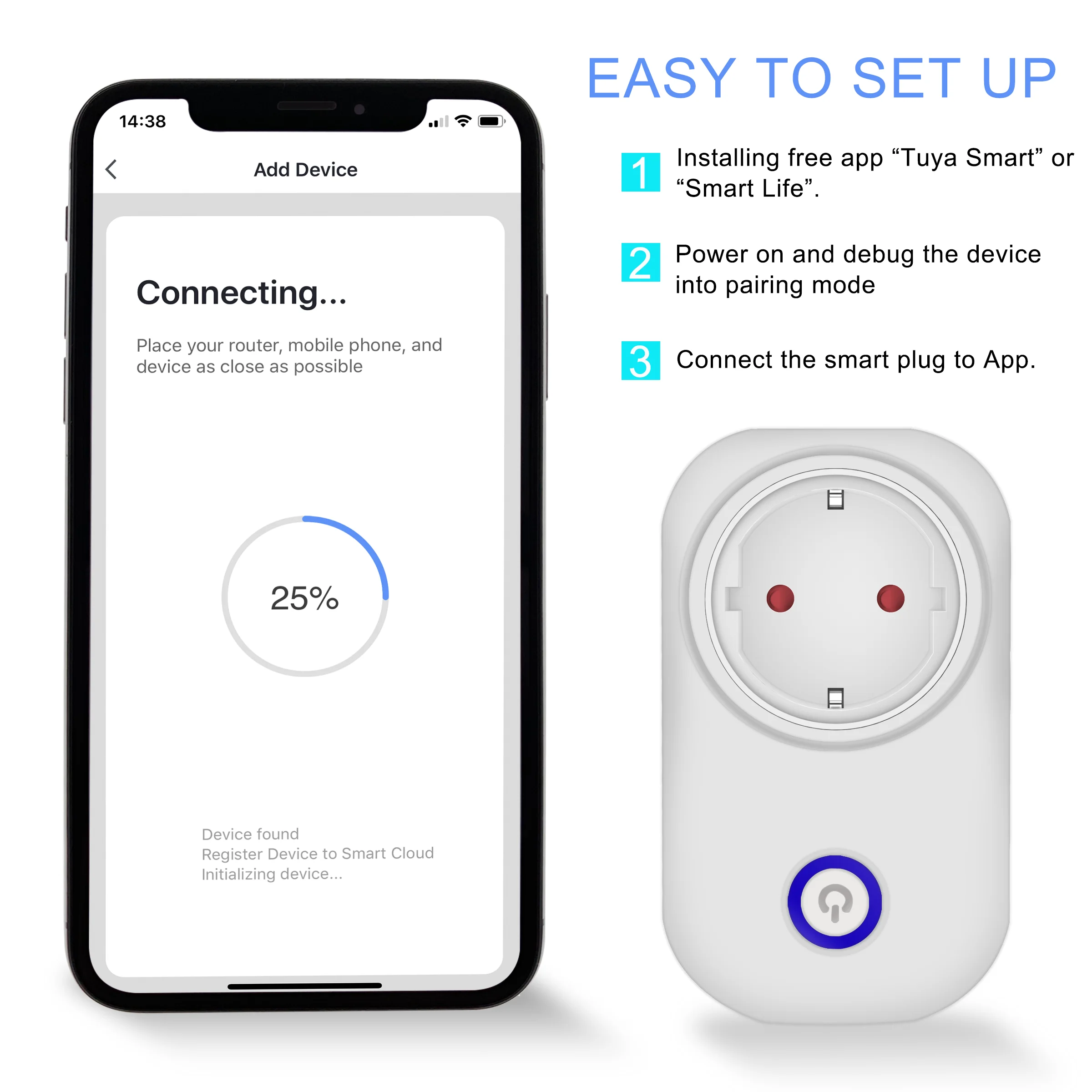 Умная Вилка питания EU-E 16А с монитором питания Wifi розетка Tuya Smart Life App беспроводной пульт дистанционного управления розетка работает с Alexa