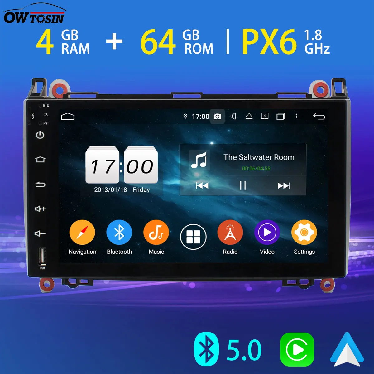 Автомобильный мультимедийный плеер Android 10 PX6 4 Гб + 64 ГБ памяти для Mercedes-Benz A B Viano Vito
