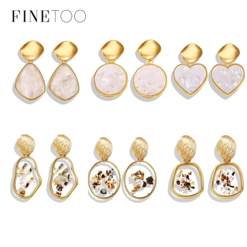 

Fashion Acrylic Abalone Shell Earrings Gold Color Metal Irregular Geometric Drop Earrings for Women Statement Jewelry