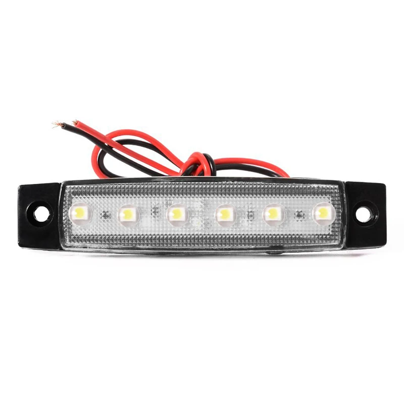 10 pieces 24V Tail 6 SMD LED side indicator Indicators rear lamp white light for buses / trucks / trailers / trucks MA565