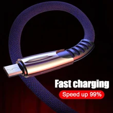 Micro USB Cable Fast Charging Cable For Android Woven Nylon Data Transmission Fast Charge Cable 1M 2M 3A Mobile Phone Cables